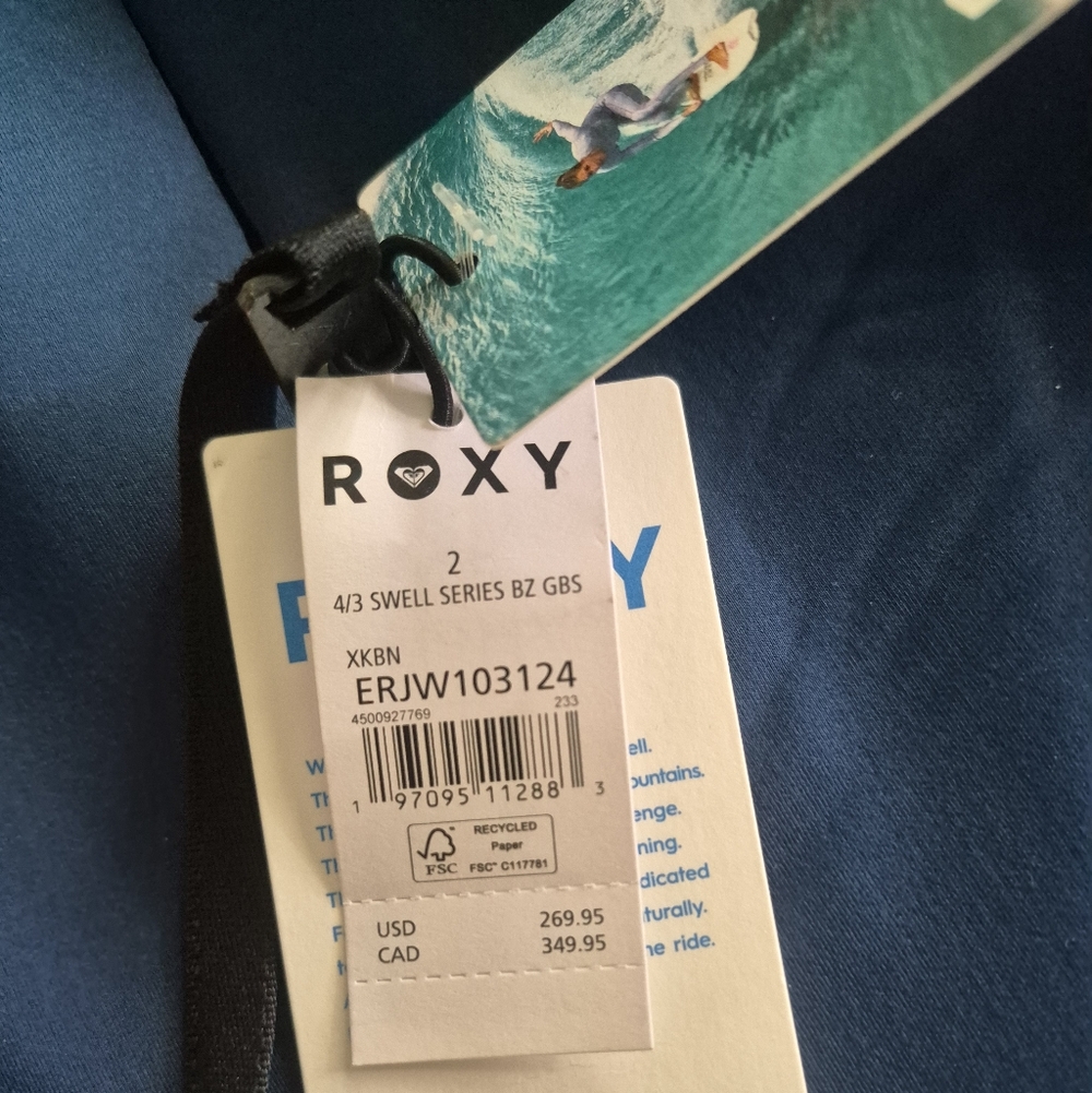 ROXY NEW 4/3 Swell Series GBS Back Zip Surf Wetsuit - Picture 11 of 14